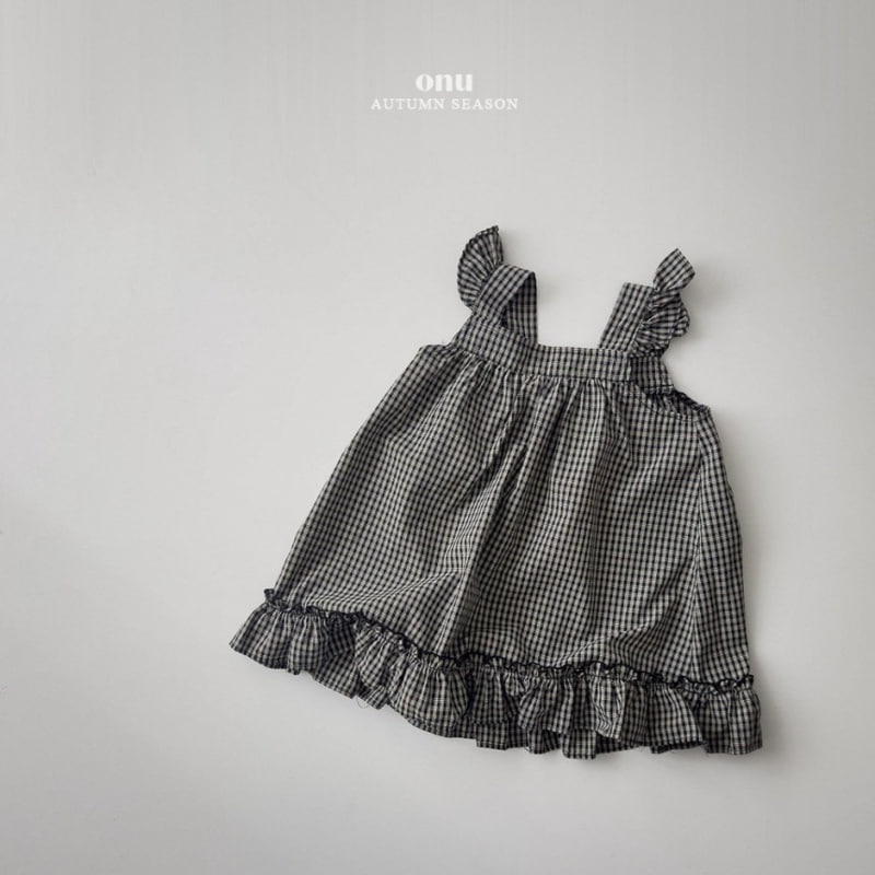 Onu - Korean Children Fashion - #littlefashionista - Check Frill Dress - 4