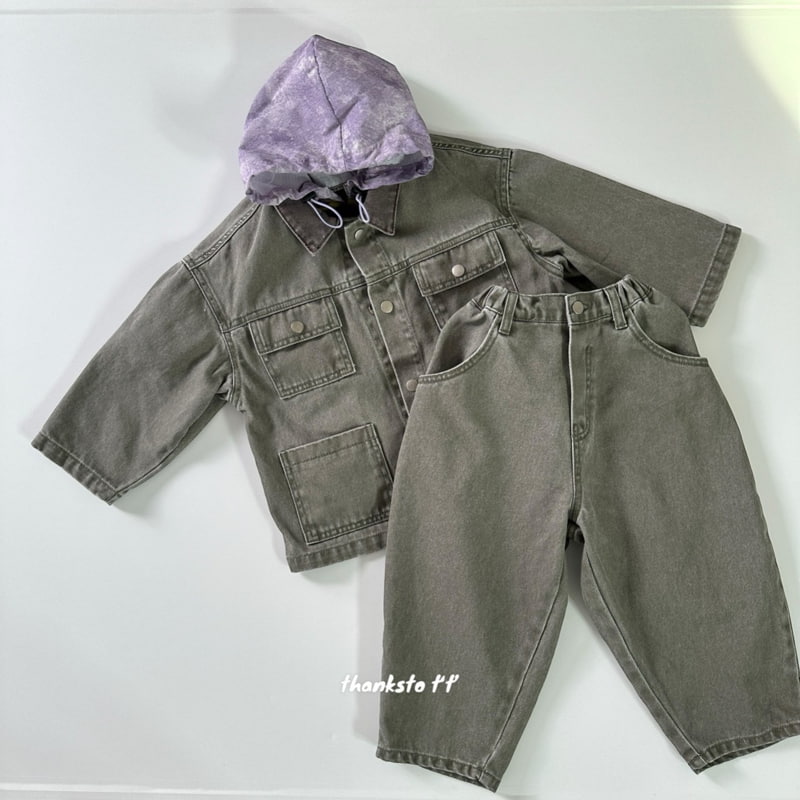 Otr - Korean Children Fashion - #littlefashionista - Half Moon Denim Jacket - 3