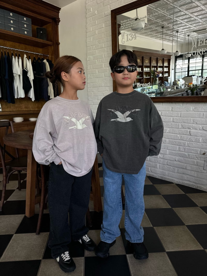 Our - Korean Children Fashion - #discoveringself - Graphic Blue Bird Tee - 7