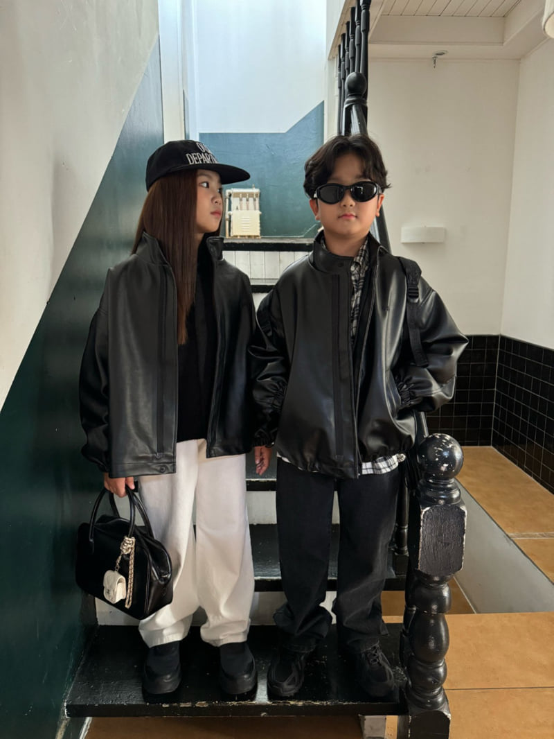 Our - Korean Children Fashion - #littlefashionista - Leather Blouson - 2