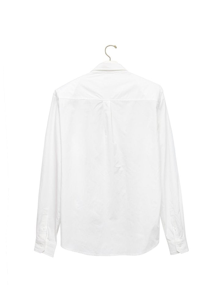 Paper Moon - Korean Women Fashion - #momslook - Unbalanced Collar Poplin Button Down Shirt - 7