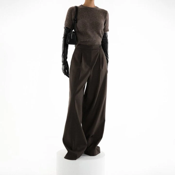 Paper Moon - Korean Women Fashion - #momslook - Classic Wide Pleated Palazzo Pants