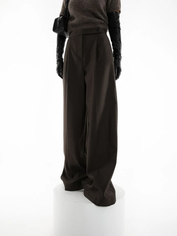 Paper Moon - Korean Women Fashion - #momslook - Classic Wide Pleated Palazzo Pants - 3