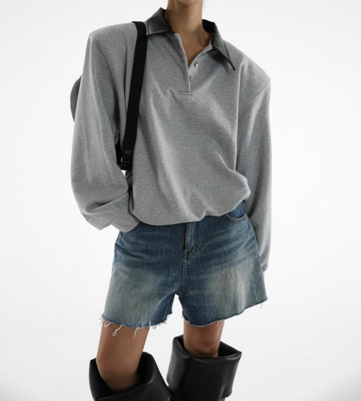 Paper Moon - Korean Women Fashion - #momslook - Raw Cut Washed Denim Shorts - 2