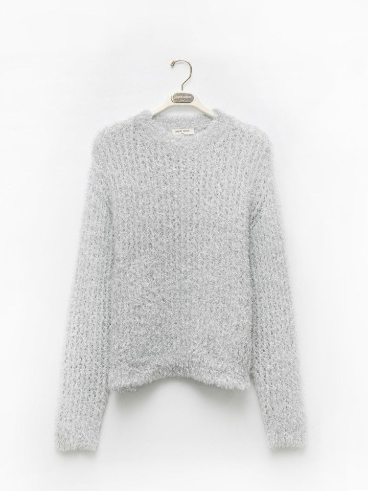 Paper Moon - Korean Women Fashion - #momslook - Metallic Pearl Oversized Knit Top - 4