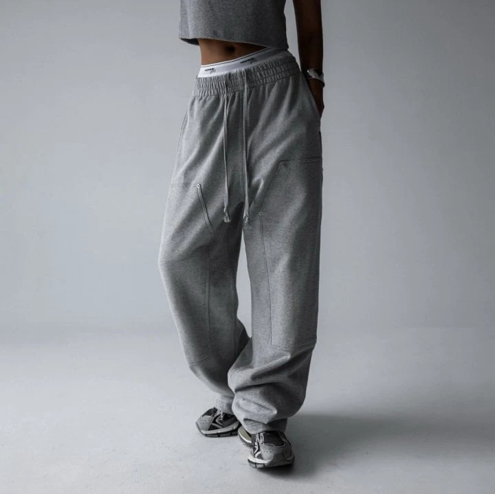 Paper Moon - Korean Women Fashion - #momslook - Rivet Point Sweat Pants - 2