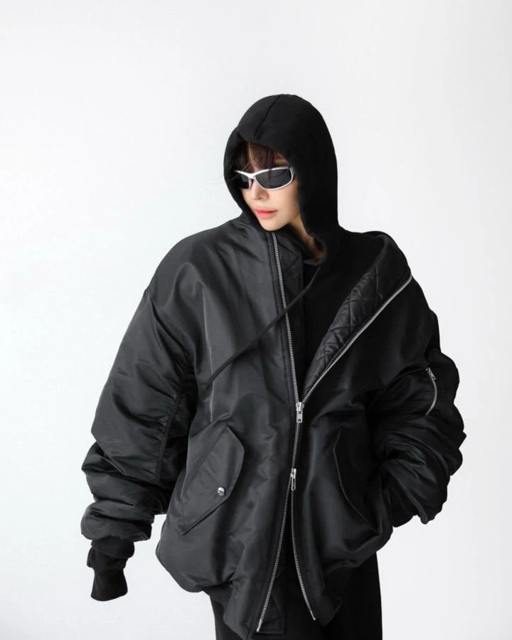 Paper Moon - Korean Women Fashion - #womensfashion - Super Oversized MA-1 Bomber Jacket - 4