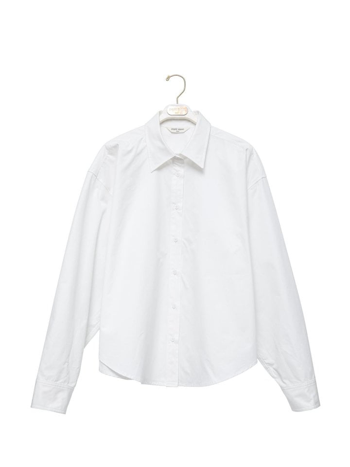 Paper Moon - Korean Women Fashion - #momslook - Swing Collar Cotton Button Down Shirt - 6