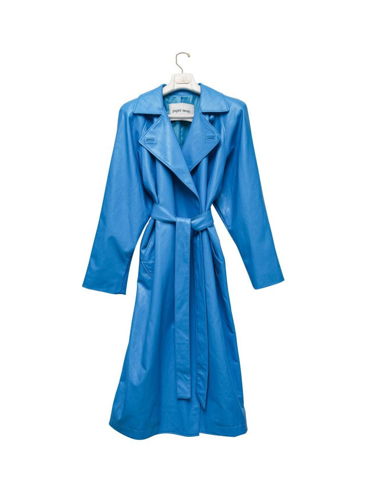 Paper Moon - Korean Women Fashion - #momslook - Padded Shoulder Leather Maxi Trench Coat - 9