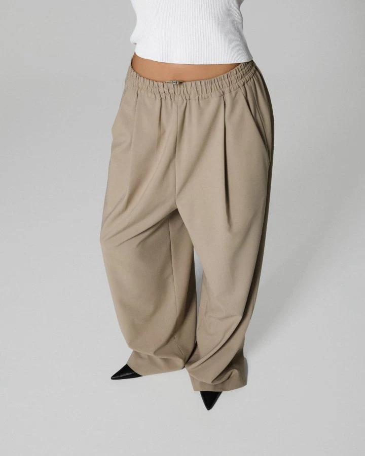 Paper Moon - Korean Women Fashion - #momslook - Banded String Wide Maxi Trouser