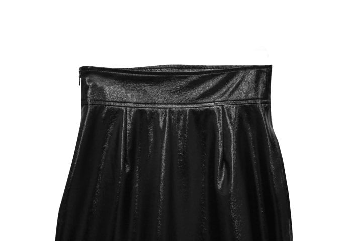 Paper Moon - Korean Women Fashion - #momslook - Metallic Leather Slit Skirt - 7