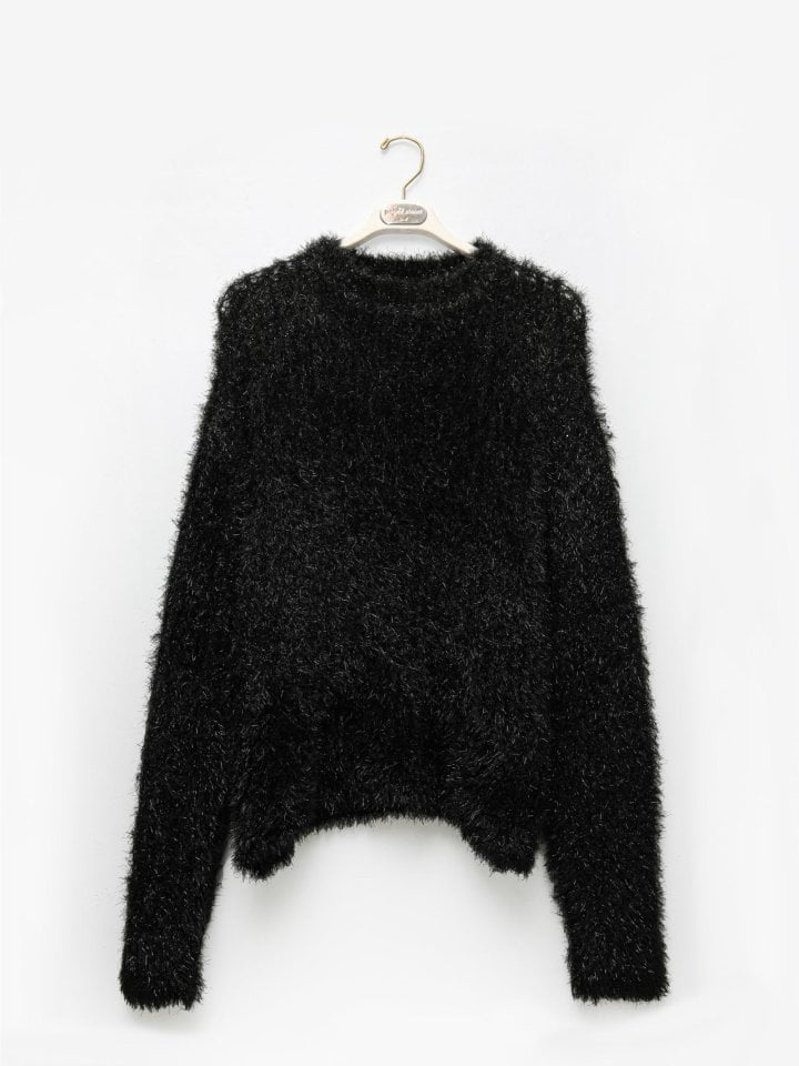 Paper Moon - Korean Women Fashion - #womensfashion - Metallic Pearl Oversized Knit Top - 4