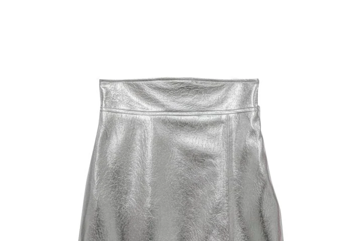 Paper Moon - Korean Women Fashion - #momslook - Metallic Leather Slit Skirt - 7