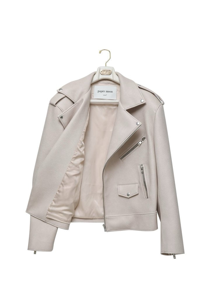 Paper Moon - Korean Women Fashion - #momslook - Oversized Chunky Zipped Leather Biker Jacket - 10