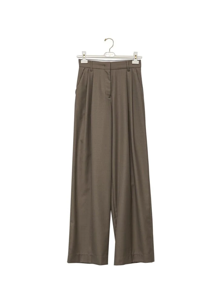 Paper Moon - Korean Women Fashion - #womensfashion - Sharskin Pintuck Wide Pants - 4