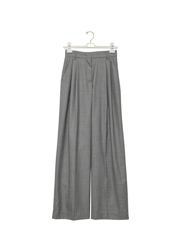 Paper Moon - Korean Women Fashion - #momslook - Sharskin Pintuck Wide Pants - 8