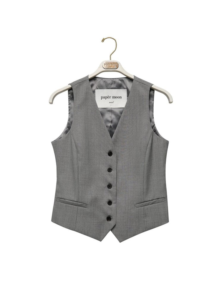 Paper Moon - Korean Women Fashion - #womensfashion - Sharkskin Set-up Vest - 4