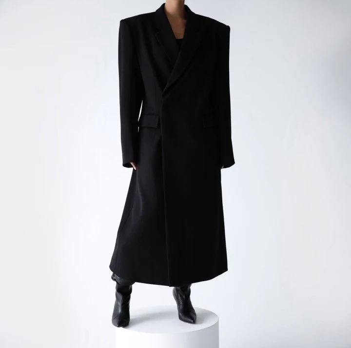 Paper Moon - Korean Women Fashion - #restrostyle - Hidden Button Maxi Coat - 3