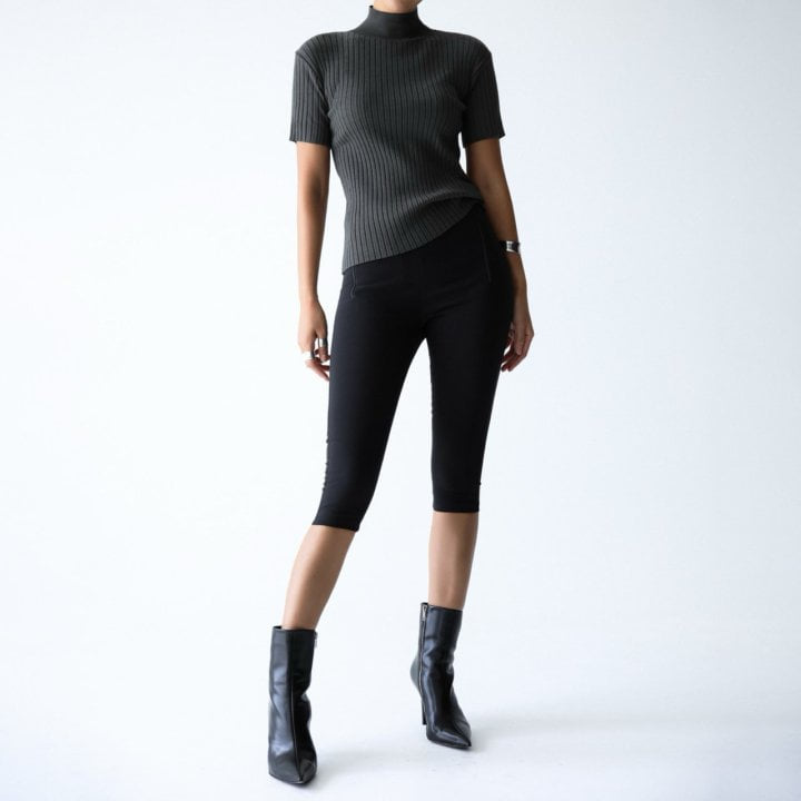 Paper Moon - Korean Women Fashion - #restrostyle - Classic Ribbed Half Turtleneck Knit Top