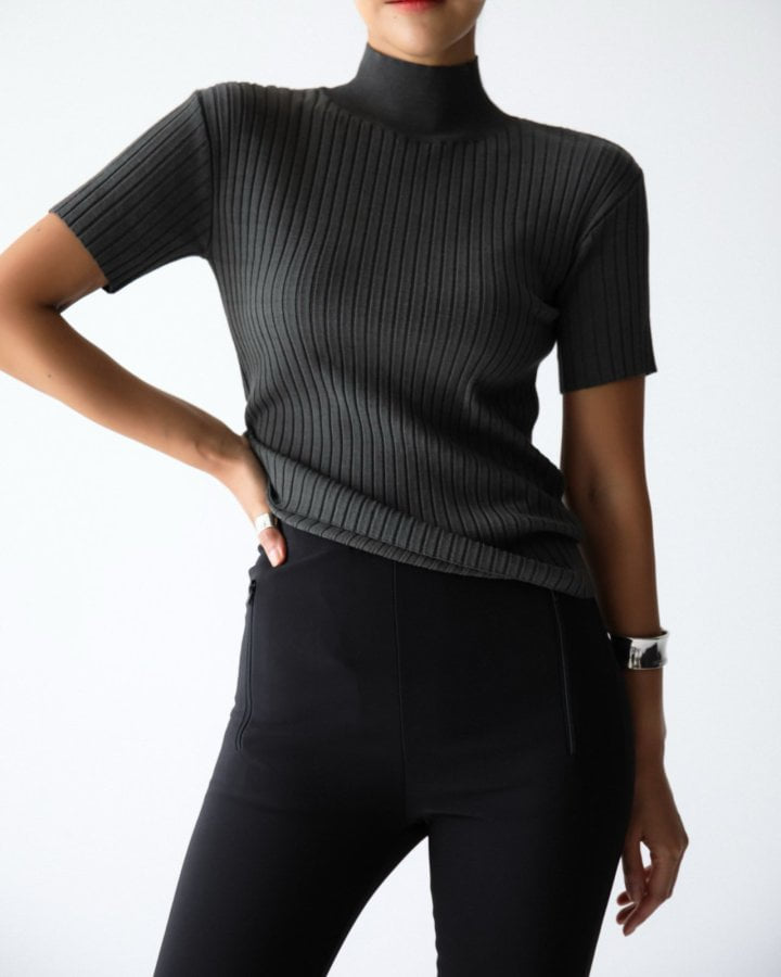 Paper Moon - Korean Women Fashion - #shopsmall - Classic Ribbed Half Turtleneck Knit Top - 3