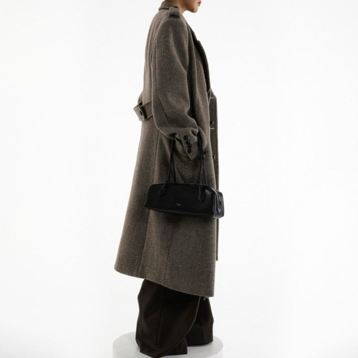 Paper Moon - Korean Women Fashion - #vintageinspired - Oversized Herringbone Wool Double Breaste Coat - 6