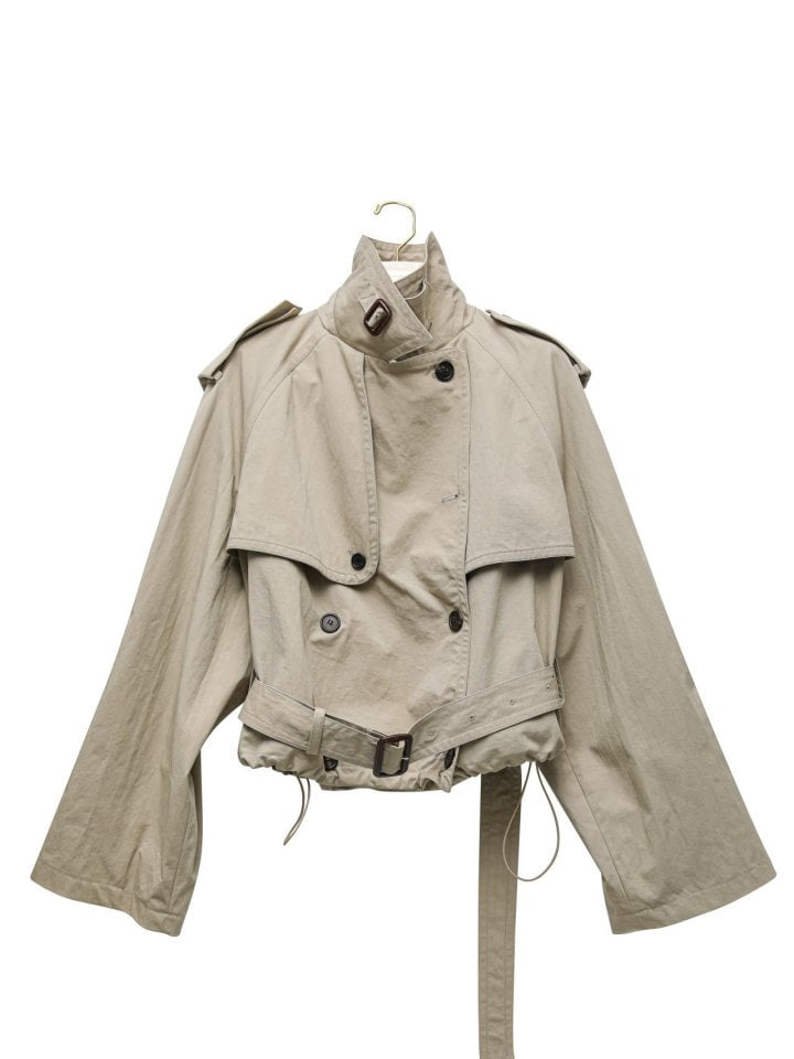 Paper Moon - Korean Women Fashion - #womensfashion - Oversized Crop Trench Coat - 6