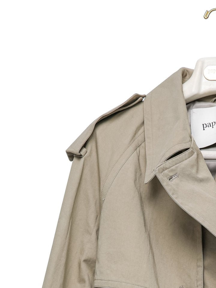 Paper Moon - Korean Women Fashion - #womensfashion - Oversized Crop Trench Coat - 8