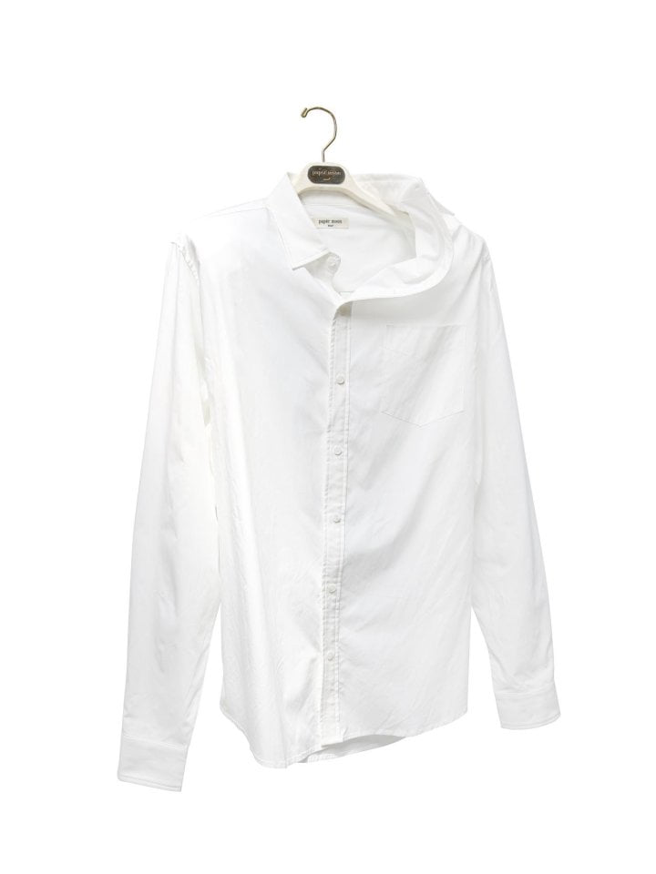 Paper Moon - Korean Women Fashion - #womensfashion - Unbalanced Collar Poplin Button Down Shirt - 8