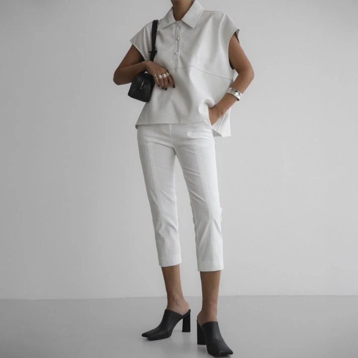 Paper Moon - Korean Women Fashion - #momslook - Classic Stitch Capri Trouser - 4