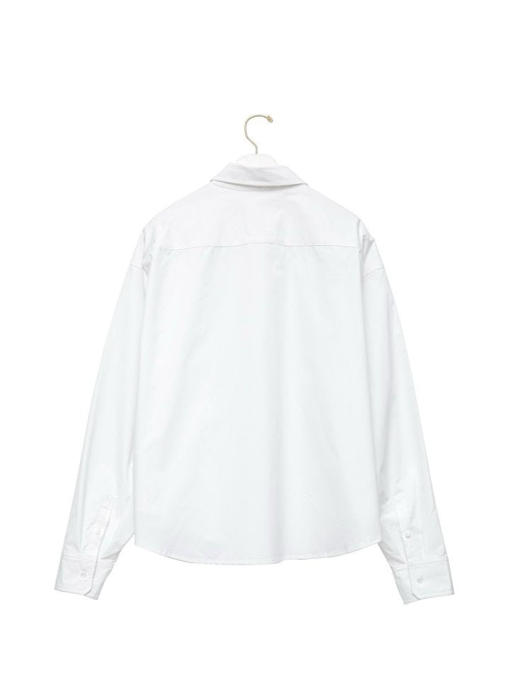 Paper Moon - Korean Women Fashion - #womensfashion - Swing Collar Cotton Button Down Shirt - 7