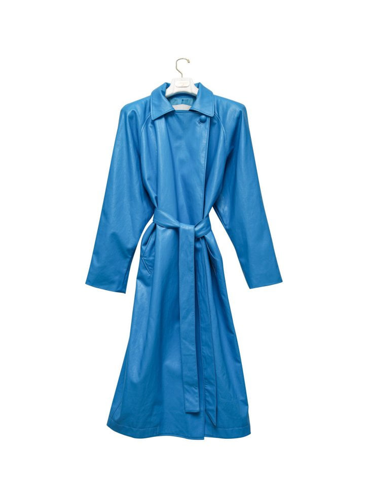 Paper Moon - Korean Women Fashion - #womensfashion - Padded Shoulder Leather Maxi Trench Coat - 7