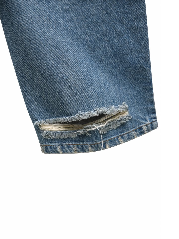 Paper Moon - Korean Women Fashion - #womensfashion - Vintage Distressed Wash Wide Jeans - 10