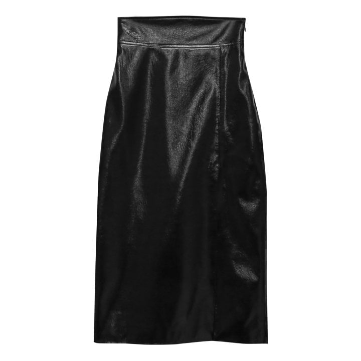 Paper Moon - Korean Women Fashion - #womensfashion - Metallic Leather Slit Skirt - 10