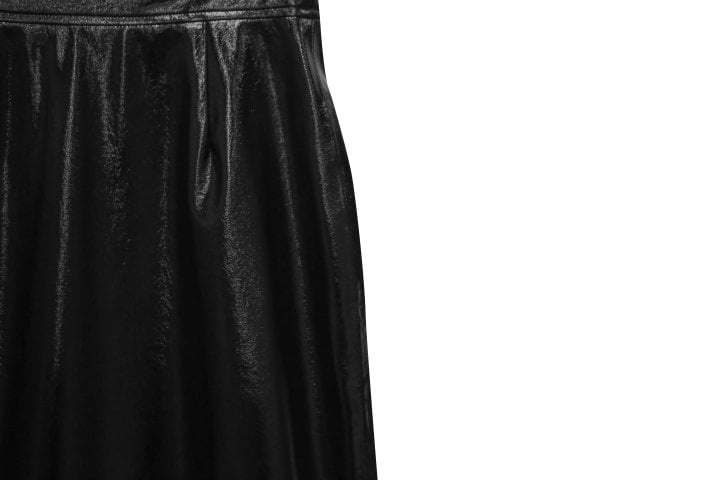 Paper Moon - Korean Women Fashion - #womensfashion - Metallic Leather Slit Skirt - 8