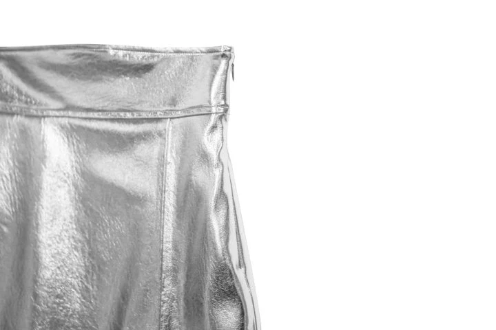 Paper Moon - Korean Women Fashion - #womensfashion - Metallic Leather Slit Skirt - 8