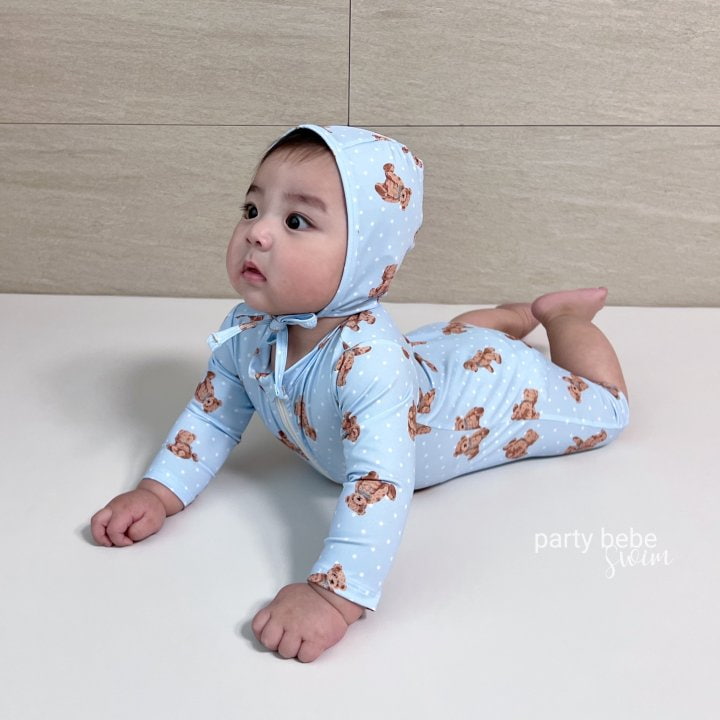 Party Kids - Korean Baby Fashion - #babyfever - Bear Rashguard with Hat - 6