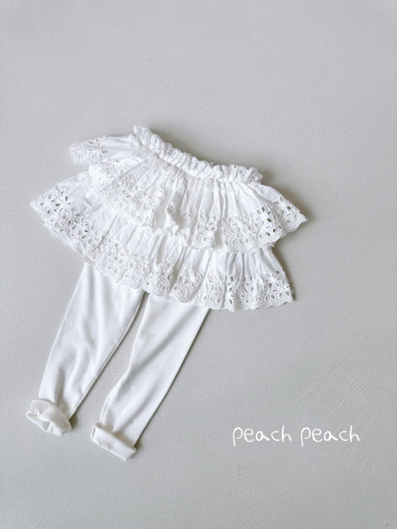 Peach Peach - Korean Children Fashion - #Kfashion4kids - Lilly Lace Skirt Leggings - 10