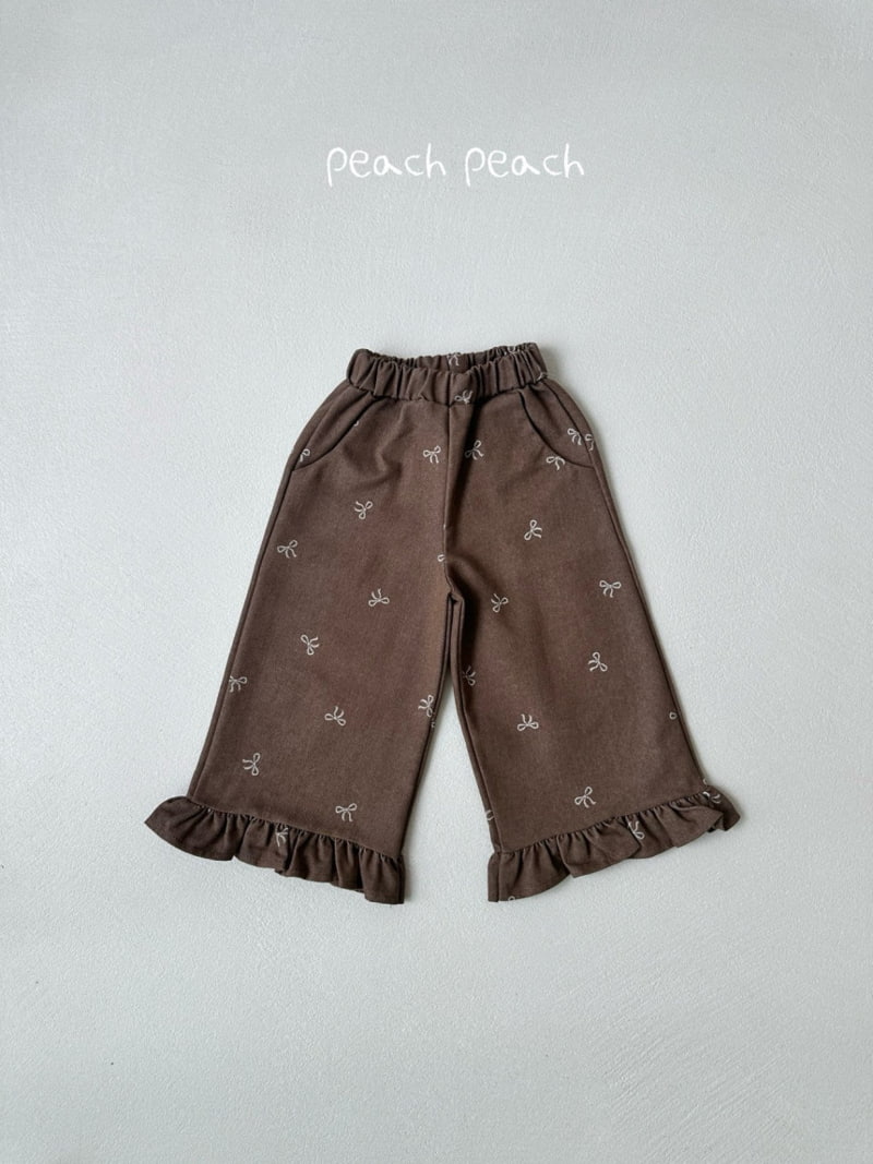 Peach Peach - Korean Children Fashion - #childrensboutique - Ribbon Frill Pants - 6