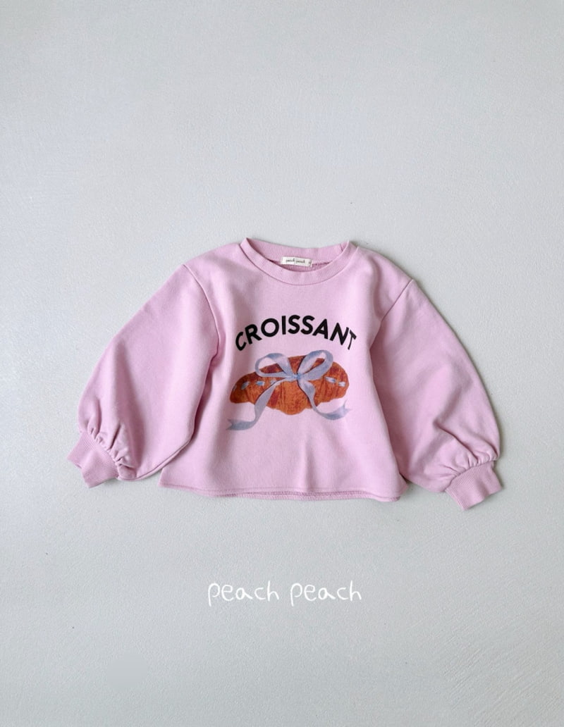 Peach Peach - Korean Children Fashion - #childrensboutique - Croissant Sweatshirts - 5