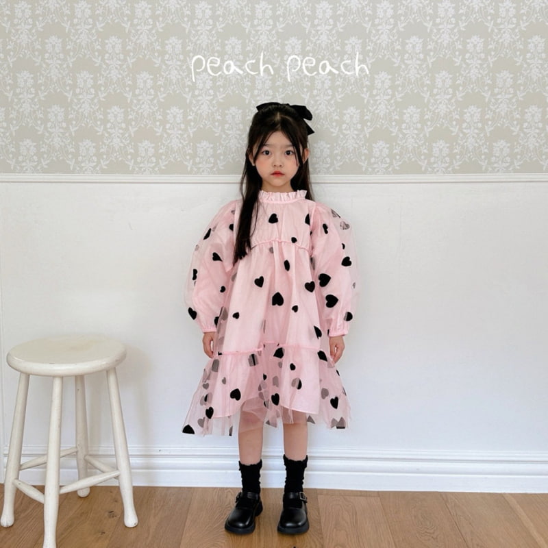 Peach Peach - Korean Children Fashion - #childrensboutique - Love Love Dress - 9