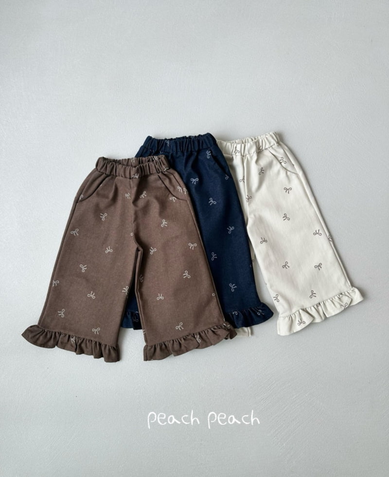 Peach Peach - Korean Children Fashion - #designkidswear - Ribbon Frill Pants - 7