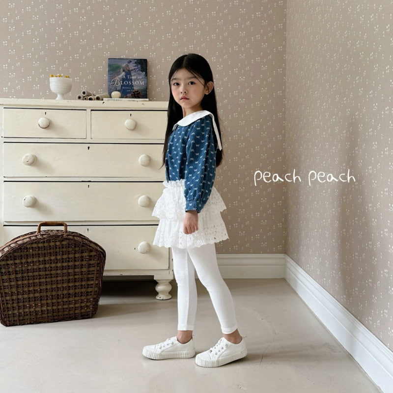 Peach Peach - Korean Children Fashion - #fashionkids - Lilly Lace Skirt Leggings - 6