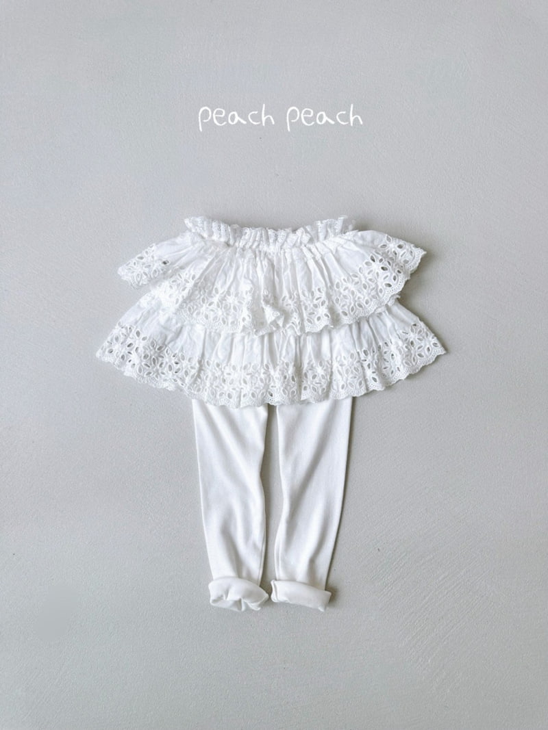 Peach Peach - Korean Children Fashion - #kidzfashiontrend - Lilly Lace Skirt Leggings - 9