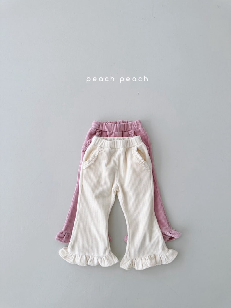 Peach Peach - Korean Children Fashion - #kidzfashiontrend - Creamy Corduroy Bootscut Pants - 2