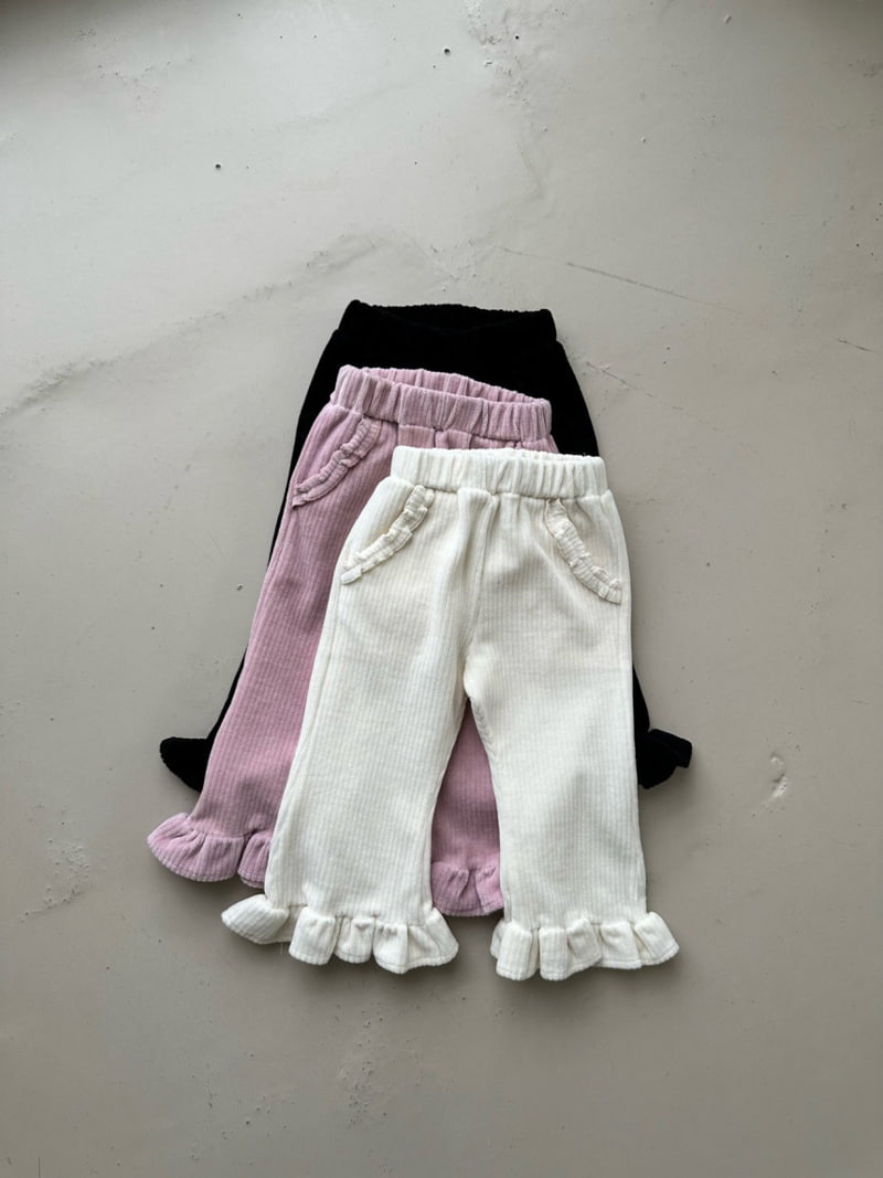 Peach Peach - Korean Children Fashion - #minifashionista - Creamy Corduroy Bootscut Pants - 6