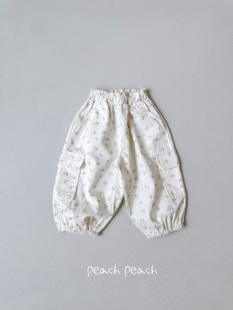 Peach Peach - Korean Children Fashion - #stylishchildhood - Petit Floral Cargo Pants - 5