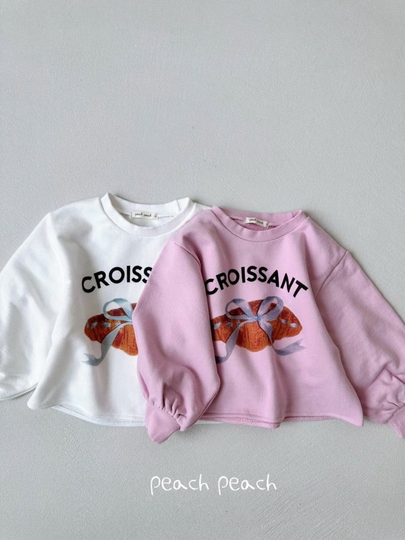 Peach Peach - Korean Children Fashion - #stylishchildhood - Croissant Sweatshirts - 3