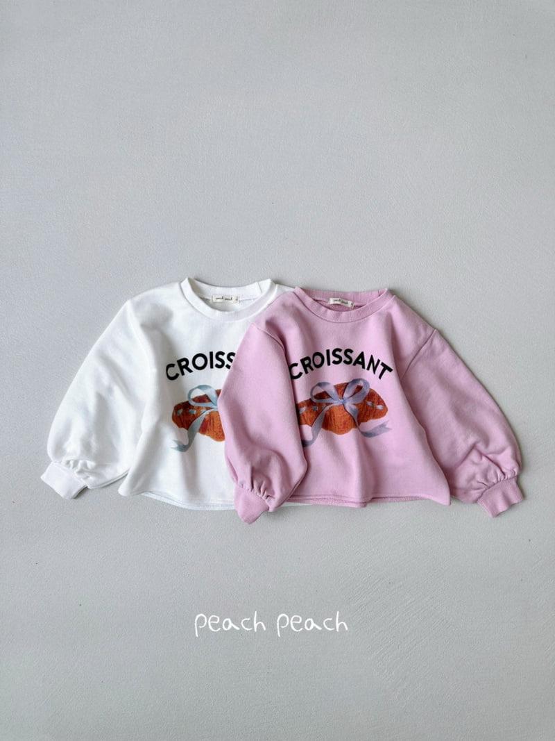 Peach Peach - Korean Children Fashion - #todddlerfashion - Croissant Sweatshirts