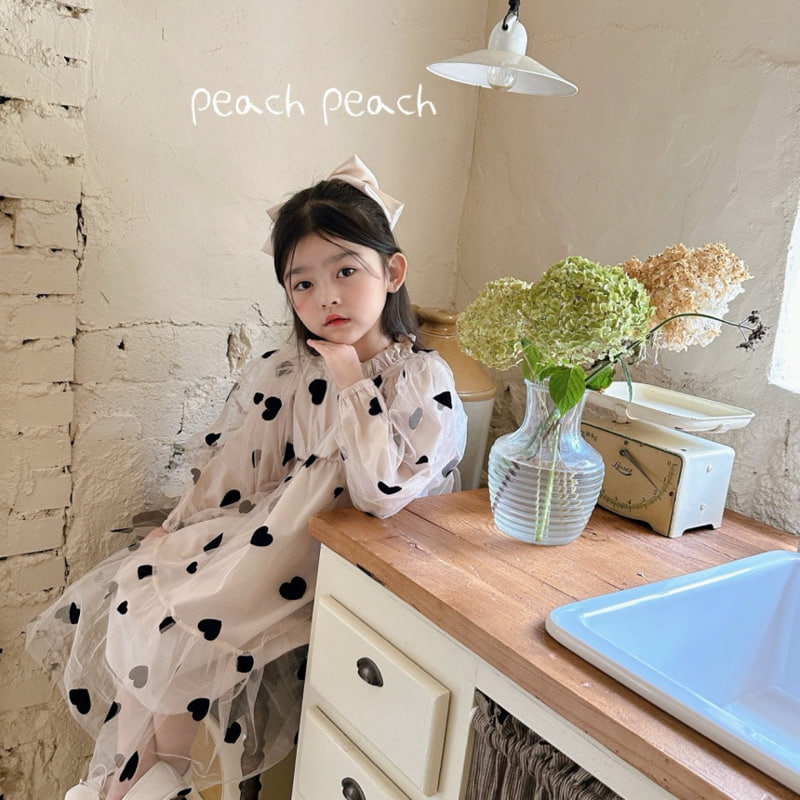 Peach Peach - Korean Children Fashion - #toddlerclothing - Love Love Dress - 6