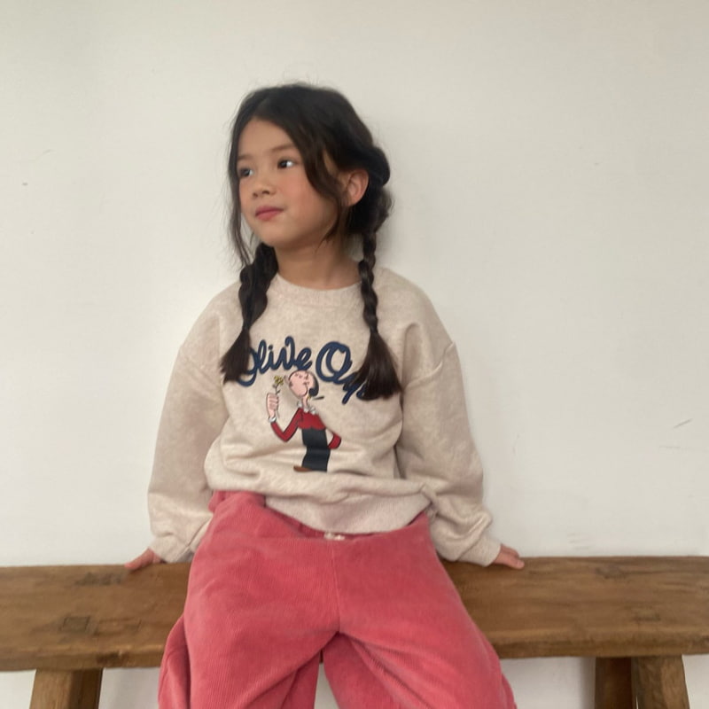 Pleanee Atelier - Korean Children Fashion - #childofig - Olive Sweatshirts - 2